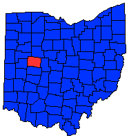 Ohio Map Showing Location of Logan County